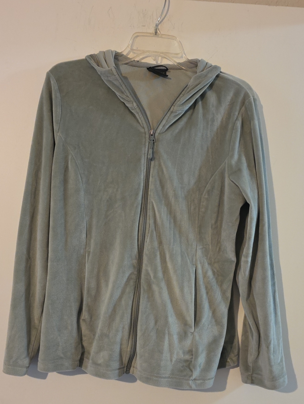 Light Sage Hooded Zip-Front Jacket -